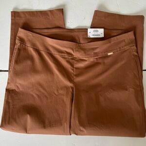 INC Brown Straight-Leg Pants Women's Plus 22W Mid Rise Tummy Control $59.50